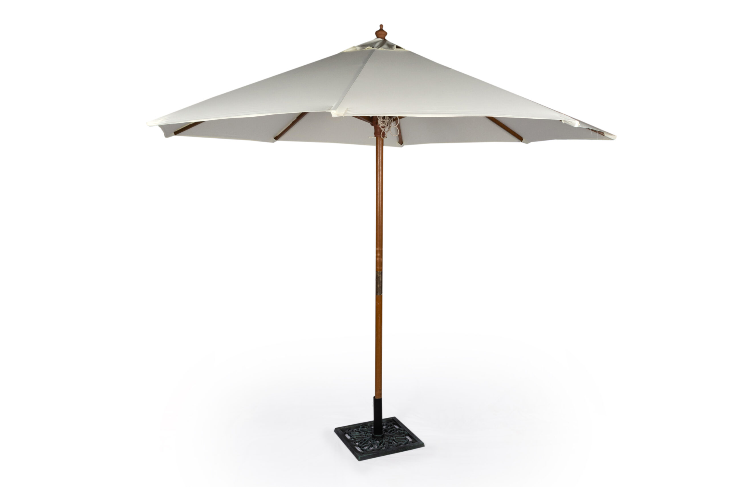 "large white outdoor market umbrella on stand - by Caesar Event Rentals Las Vegas"