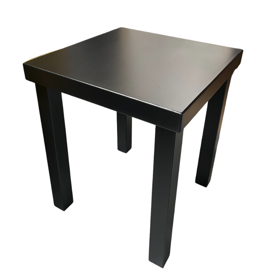 "black wood square dining table -by Caesar Event Rentals Las Vegas"