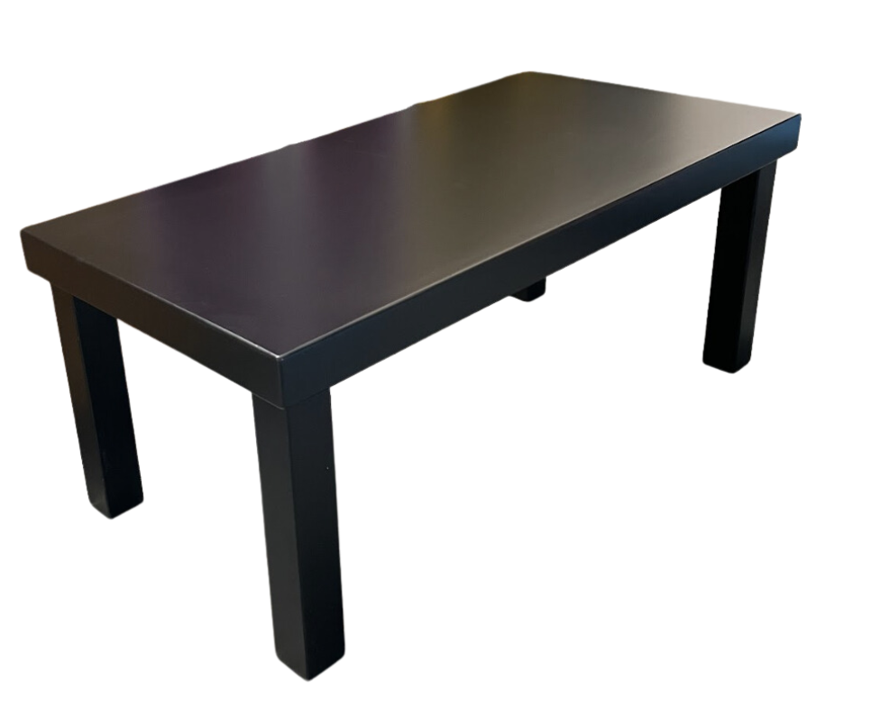 "low black wood rectangular coffee table -by Caesar Event Rentals Las Vegas"